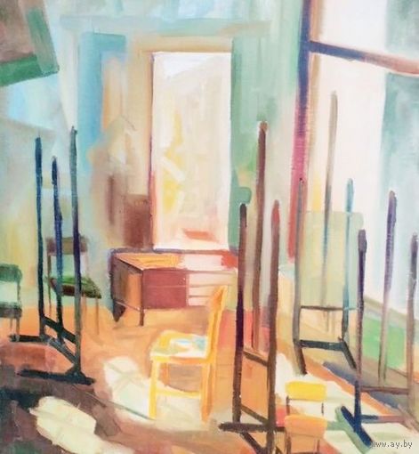 Картина маслом на холсте "В мастерской художника"