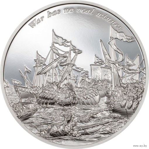 Габон 3000 франков 2025г. "В войне нет победителя – Время летит". Монета в капсуле; подарочном футляре; номерной сертификат; коробка. СЕРЕБРО 155,50гр.(5 oz)..