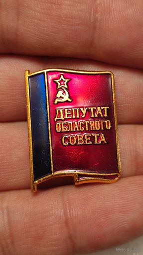 Значек знак депутат облостного совета РСФСР,аукцион с 1 руб!