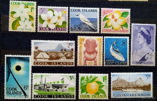 Британские колонии. О-ва Кука 1963 г. SG163-173 + 174 полная серия MLH