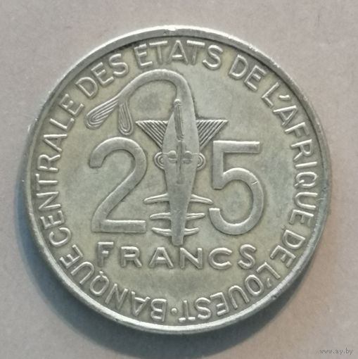 Западная Африка (ВСЕАО) 25 франков, 2017 г., КМ# 9