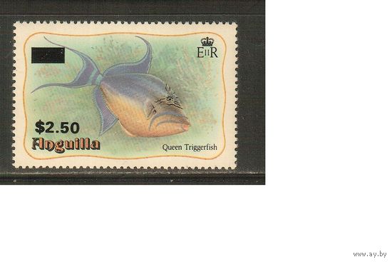 Ангилья-1984(Мих.590) , **   ,  Морская фауна,Рыбы, Надп.