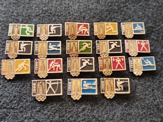 Олимпиада 1980. Москва. Олимпийские игры. Сборный лот. Цена за один значок. (Е-3)