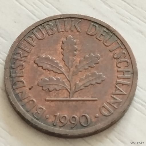 ФРГ 1 пфенниг 1990г. G