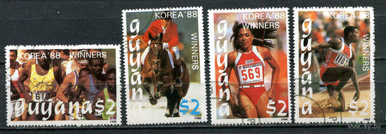 Гайана - 1989 - Победители Олимпийсих игр - 4 марки. Гашеные.  (Лот 1JT)-T25P3