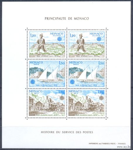 Монако 1979 Европа СЕРТ. Корабли. Локомотивы, блок