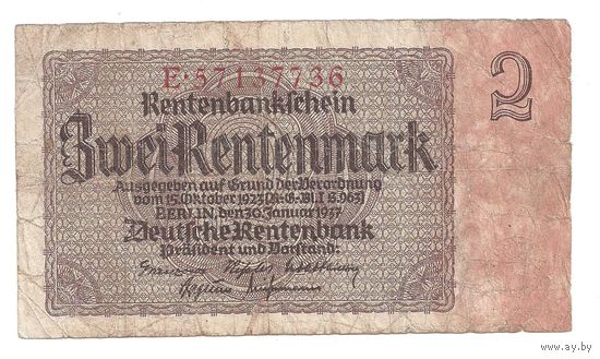 Германия 2 рентенмарки 1937 г.