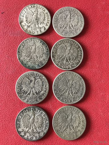 2 злотых 1932-34г.цена за все.