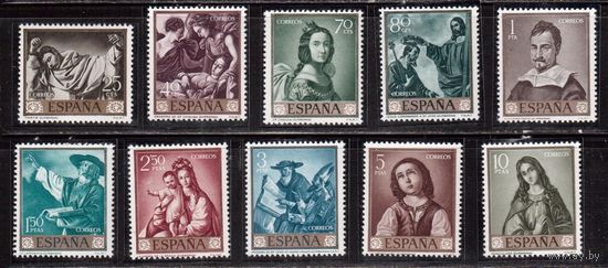 Испания-1962(Мих.1304-1313)  ** , Искусство, Живопись, Сурбаран, полная серия