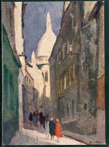 Н.А.Соколов. Париж. Улочка на Монмартре. Изд.1962
