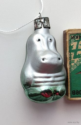 Ёлочная игрушка. Бегемотик. Н-63.
