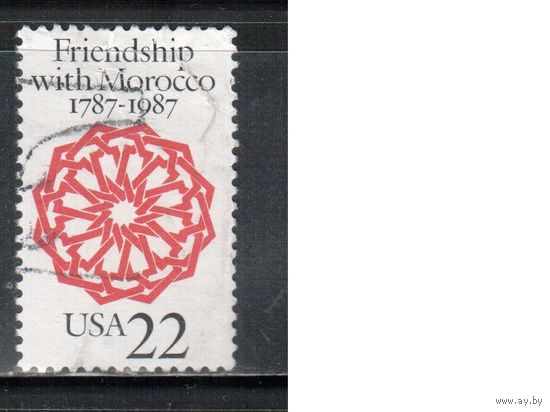 США-1987, (Мих.1934), гаш.,  Дружба с Марокко (одиночка)
