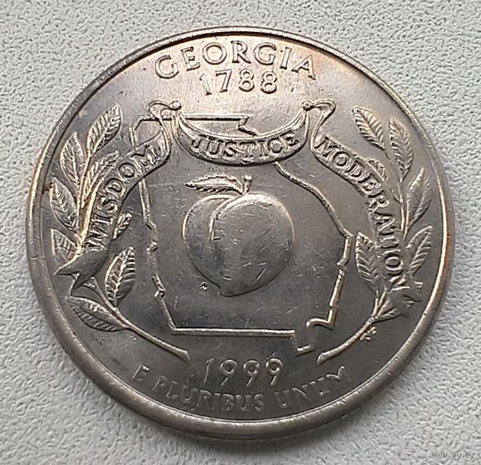 США 1/4 доллара, 1999 Квотер штата Джорджия D  2-6-32