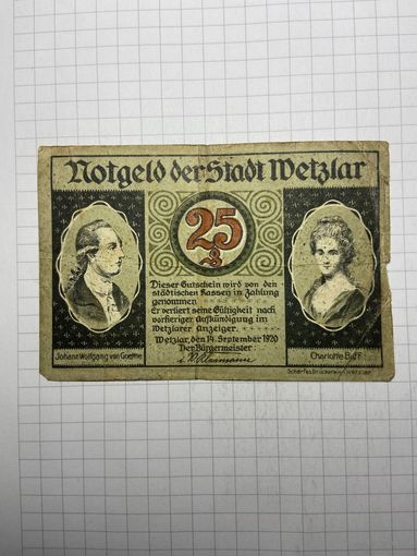 Нотгельд 25 пфеннигов Германия -3012
