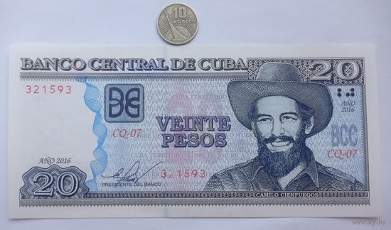 Werty71 Куба 20 песо 2016 UNC банкнота