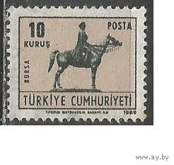 Турция. Конная скульптура в Анкаре. 1969г. Mi#2155.