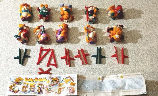 Серия киндер "Зайцы-лыжники", 1995 г. Полная серия.