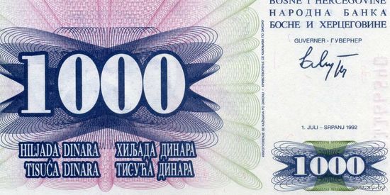 Банкнота 100 динар Босния и Герцеговина 1992