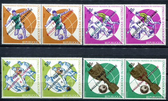 Конго (Киншаса) - 1966г. - Победители международного чемпионата по футболу - полная серия, MNH, одна марка с незначительным повреждением клея [Mi 280-287] - 8 марок