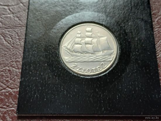 Польша 2 злотых, 1936 15 лет морскому порту Гдыня  ( СЕРЕБРО )  С РУБЛЯ