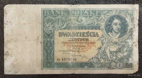 20 злотых Польша 1931 г.