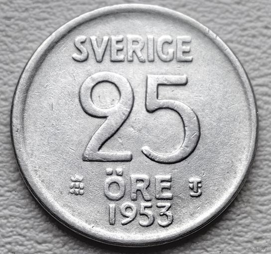 Швеция 25 оре 1953, серебро