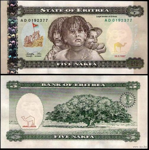 Эритрея 5 накфа 1997 год, UNC