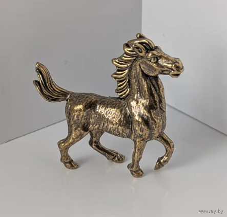 Статуэтка миниатюра Лошадь Латунь