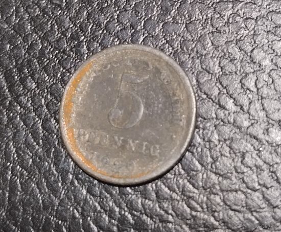 Германия. 5 пфеннига 1920