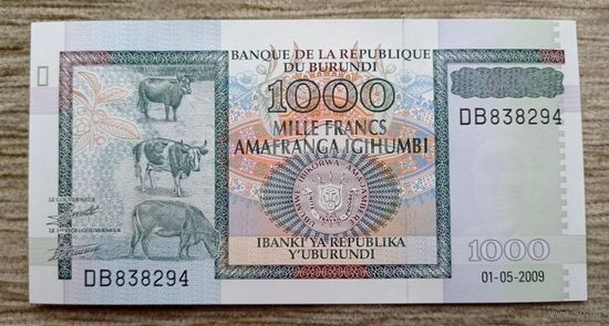 Werty71 Бурунди 1000 франков 2009 UNC банкнота