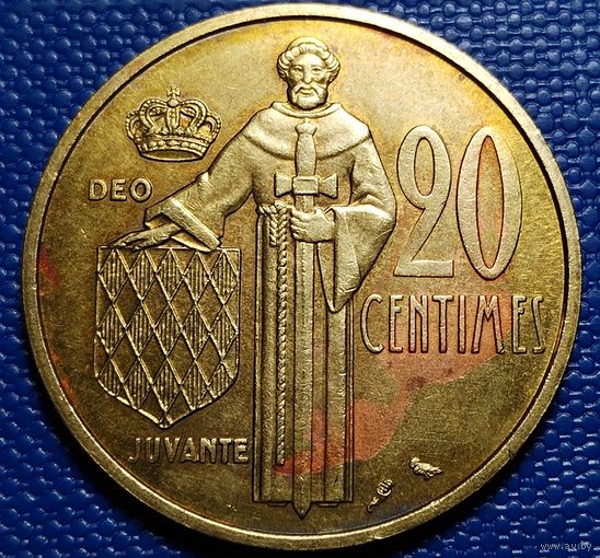 Монако 20 сантимов 1962 г.