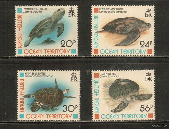 БИОТ(Британские территории  в Индийском Океане)-1996(Мих.188-191),  ** ,  Морская  Фауна , Черепахи (полная серия)