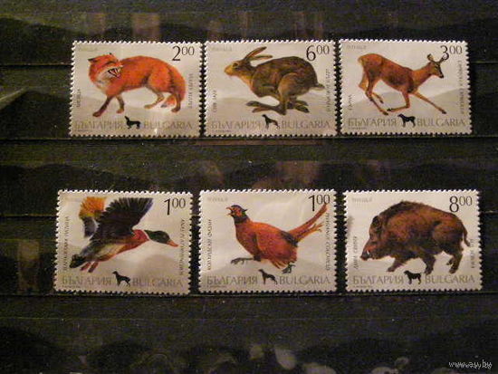 1993 Болгария Фауна Охота Кабан лиса птицы заяц косуля утки 6м серия MNH