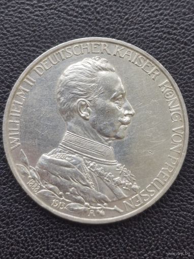 3 марки 1913. Пруссия. 25 лет правления