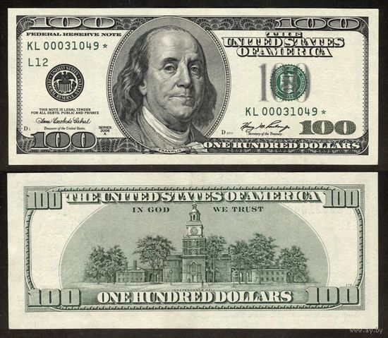 США, 100 долларов 2006A г. P529Lr. UNC