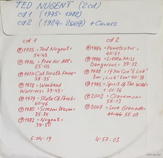 CD MP3 дискография Ted NUGENT 2 CD