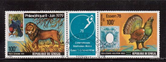Сенегал-1978(Мих.688-689) , гаш., Фауна, Львы