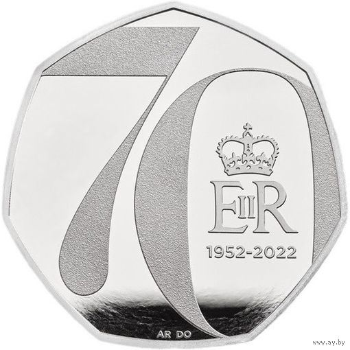 Великобритания 50 пенсов, 2022 Елизавета II UNC