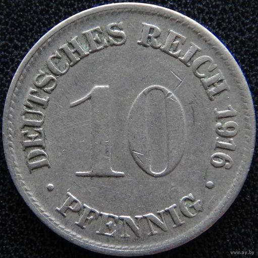 YS: Германия, Рейх, 10 пфеннигов 1916D, KM# 12 (1)