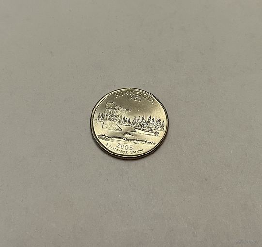1/4 долллара 2005 Квотер штата Миннесота двор P с рубля