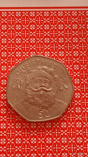 Гибралтар 50 пенсов 1992 рождество