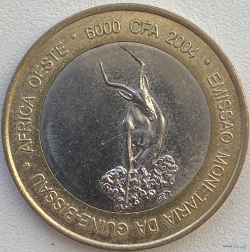 Гвинея-Биссау 6000 франков (4 африка) 2004 г. Антилопа