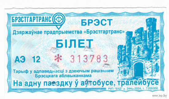 Брест, талон серии АЭ (2024г.)
