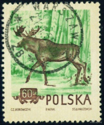 Охраняемые животные Польши 1954 год 1 марка