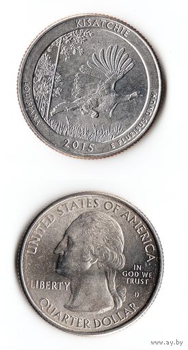 25 центов США 2015 Национальный лес Кисатчи (Луизиана)  D