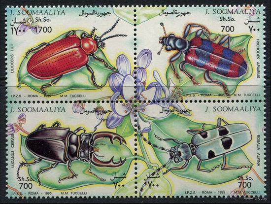 Сомали 1995 ** Жуки серия 4 марки (квартблок)