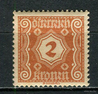 Австрия - 1922 - Цифры 2Kr. Portomarken - [Mi.104p] - 1 марка. MH.  (Лот 4Jp)-T4P3