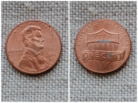 США 1 цент 2018 D/Lincoln Cent