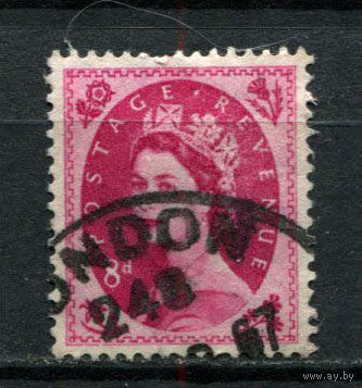 Великобритания - 1955/1957 - Королева Елизавета II 8P - [Mi.292] - 1 марка. Гашеная.  (Лот 44Bi)