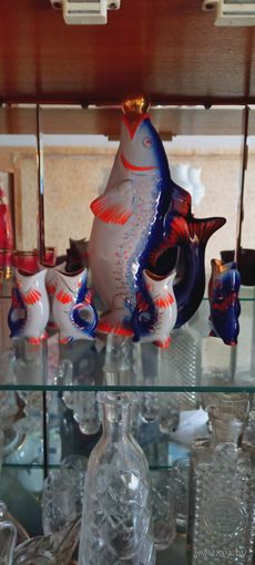 Графин с рюмками СССР рыбки